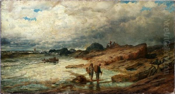 Clam Diggers Rocky Ocean Coast - view 1