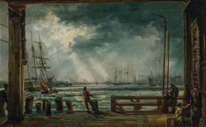 Foot Of Woodward Avenue During The Storm Of October, 1867