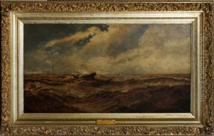 Sailboat In Rough Water by Robert B. Hopkin