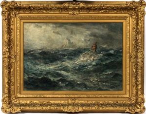 Rough Seas With Rocks, Buoy & Gul