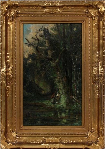 Woodland Scene With Cabin - view 1