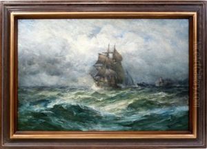 Clipper Ship At Sea by Robert B. Hopkin