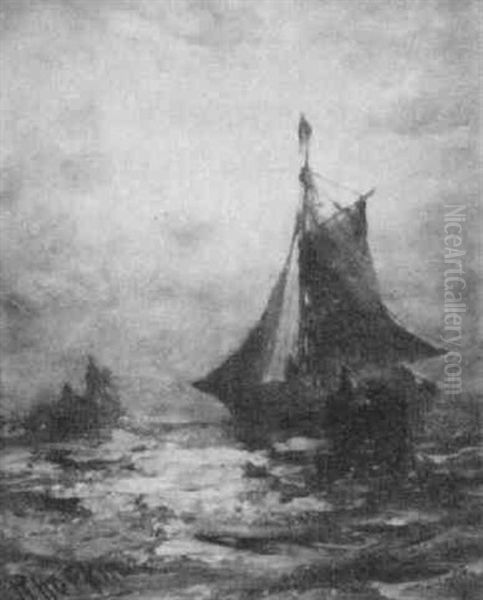 Ships And Figures At Sunset - view 1
