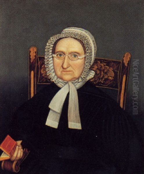 Portrait Of Mrs. Sarah Reed With Bonnet And Holding A Red Bible - view 1