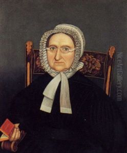 Portrait Of Mrs. Sarah Reed With Bonnet And Holding A Red Bible