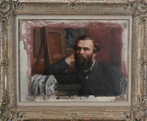 Portrait Of Artist by Edward William John Hopley