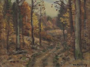 Path In An Autumn Landscape by Frank A. Barney
