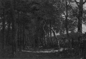 Boschweg Bij Ubbergen, Holland by Ferdinand Bernhard Hoppe