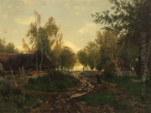 Farmstead With Woman