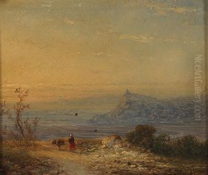 View Of An Open Landscape With Decorative Figures by Johannes Franciscus Hoppenbrouwers