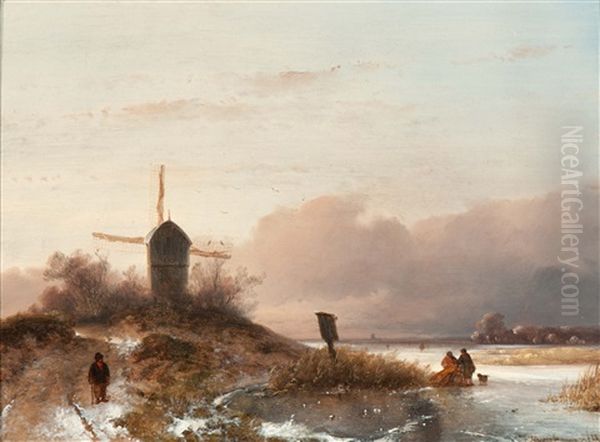 A Stroller In A Winter Landscape - view 1
