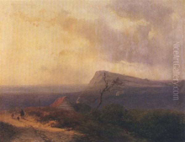Hirte Mit Seiner Herde Auf Dem Heimweg - view 1