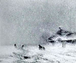 Peasants In A Blizzard by Johannes Franciscus Hoppenbrouwers