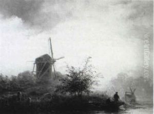 Moonlit River Landscape
