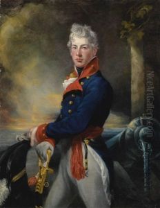 Portrait Of An Officer In The Royal Artillery, Three-quarter Length by Sir John Hoppner