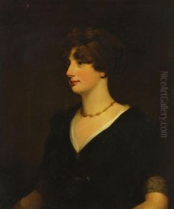 Portrait Of Jane, Daughter Of Lt. Gen. Sir Thomas Spencer Wilson Bt., Half Length, In A Black Lace Dress by Sir John Hoppner
