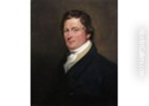 Portrait Of Charles Warren (1762-1823), Head And Shoulders, Wearing A Blue Coat And White Stock