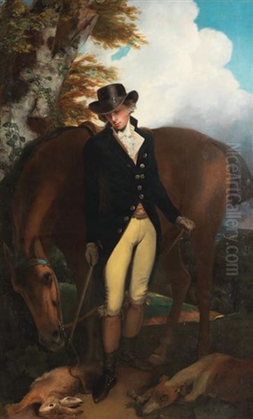 Portrait Of Thomas Norton Of Kingston Bowsey, Full-length, With His Horse And Dog - view 1
