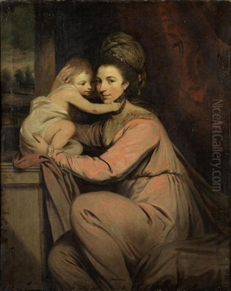 Portrait Of Anne Butler Nee Wandesford, Later Countess Of Ormonde With A Child, Full-length, In An Interior - view 1
