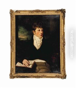 Portrait Henry Martin, Three-quarter-length, Seated By A Column, Holding A Book In His Right Hand