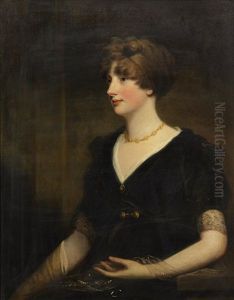 Portrait Of Jane, Daughter Of Lt. Gen. Sir Thomas Spencer Wilson Bt., Half Length, In A Black Lace Dress by Sir John Hoppner
