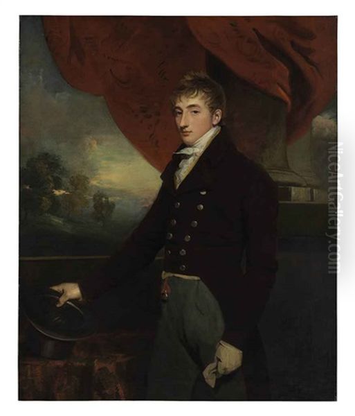 Portrait Of James Wedderburn In A Plum Coat, Holding A Hat - view 1