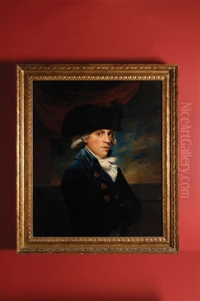 Portrait Of A Young Gentleman, In A Blue Coat And Tricorne Hat - view 1