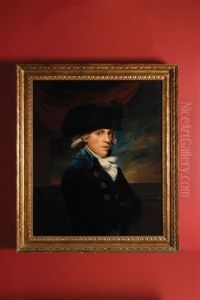 Portrait Of A Young Gentleman, In A Blue Coat And Tricorne Hat by Sir John Hoppner