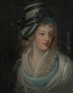 Portrait Of A Woman With A Blue Hat