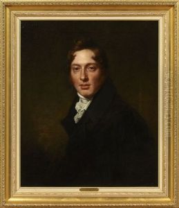 Portrait Of A Gentleman In A Black Coat And White Cravat