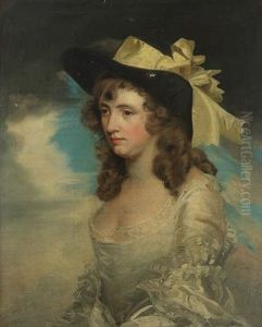 Portrait Of Mrs. Crowe In A Black Bonnet by Sir John Hoppner