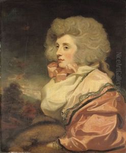 Portrait Of A Lady, Half-length, In A Pink Dress, With A Fur Muff, In A Landscape Portrait Of A Lady, Half-length, In A Pink Dress, With A Fur Muff, In A Landscape