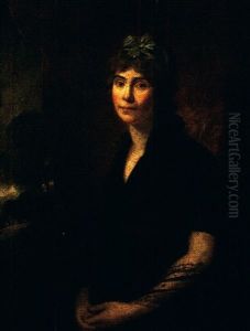 Portrait De Femme Au Ruban Bleu