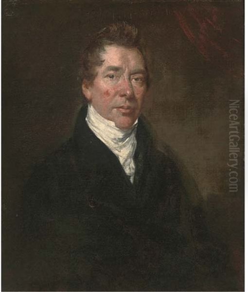Portrait Of A Gentleman, Half-length, In A Black Coat And White Cravat - view 1