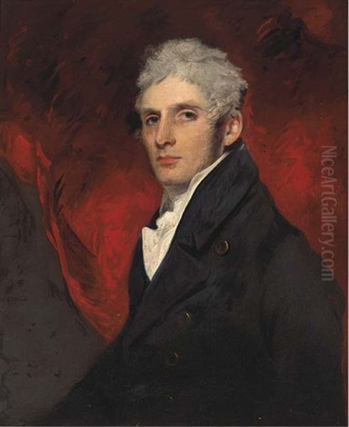 Portrait Of John Barrow, Half-length, In A Black Coat - view 1