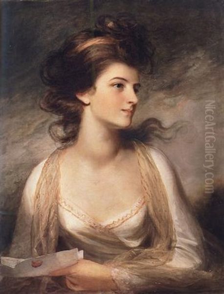 Portrait Of A Lady As Evelina by Sir John Hoppner