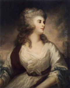 Portrait Of A Lady (georgiana Cavendish, Duchess Of Devonshire?) In A White Dress by Sir John Hoppner