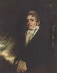 Portrait Of James Heywood Markland In A White Shirt And Brown Coat, Before A Tree