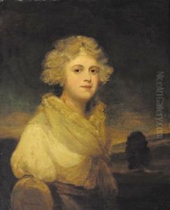 Portrait Of A Lady In A White Dress, A Landscape Beyond
