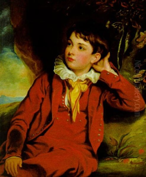 Portrait Eines Knaben, In Einer Landschaft Sitzend - view 1