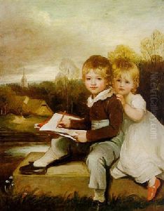 Portrait Of The Bowden Children, John And Mary Ann by Sir John Hoppner