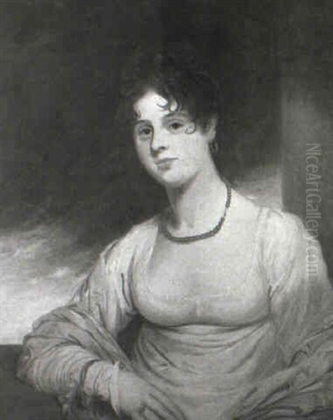 Portrait Of A Lady (miss Eden?) Wearing A White Empire Line Dress - view 1