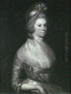 Portrait Of A Lady, Seated Half Length, In A Pink Dress With Lace Collar And A White Headdress thumbnail