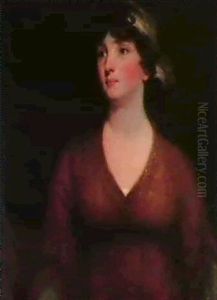Portrait Of Louisa Countess Ofmansfield, Bust Length Wearinga Bronze Coloured Dress.