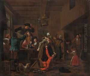 Rauferei Im Wirtshaus by Jan Josef Horemans the Elder