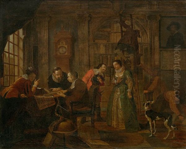 Scholars In A Library - view 1