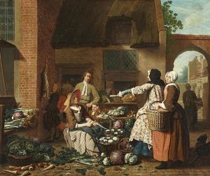 The Vegetable Market by Jan Josef Horemans the Elder