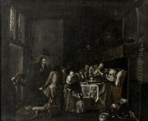 Figures In An Interior (2) by Jan Josef Horemans the Elder
