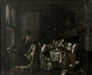 Figures In An Interior (a Pair) by Jan Josef Horemans the Elder