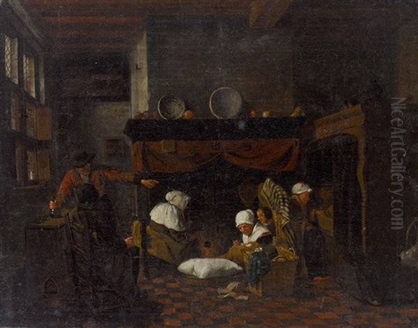 Stubeninterieur Mit Familie - view 1